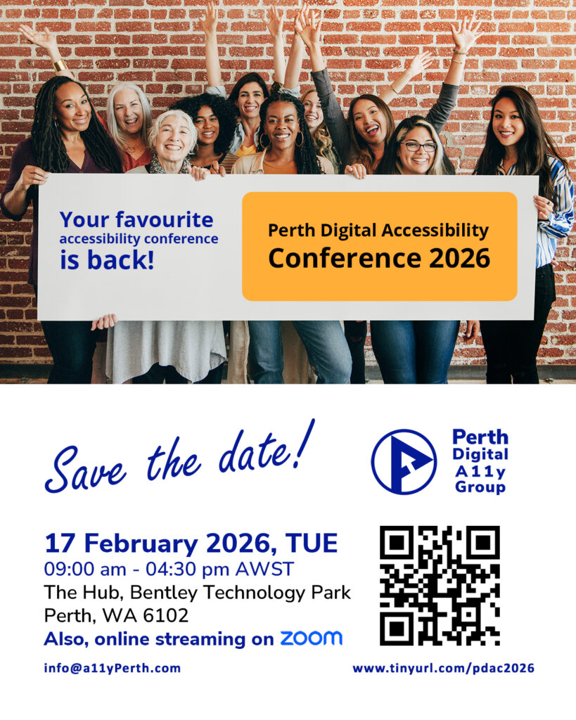 Poster announcing Perth Digital A11y Conference 2026