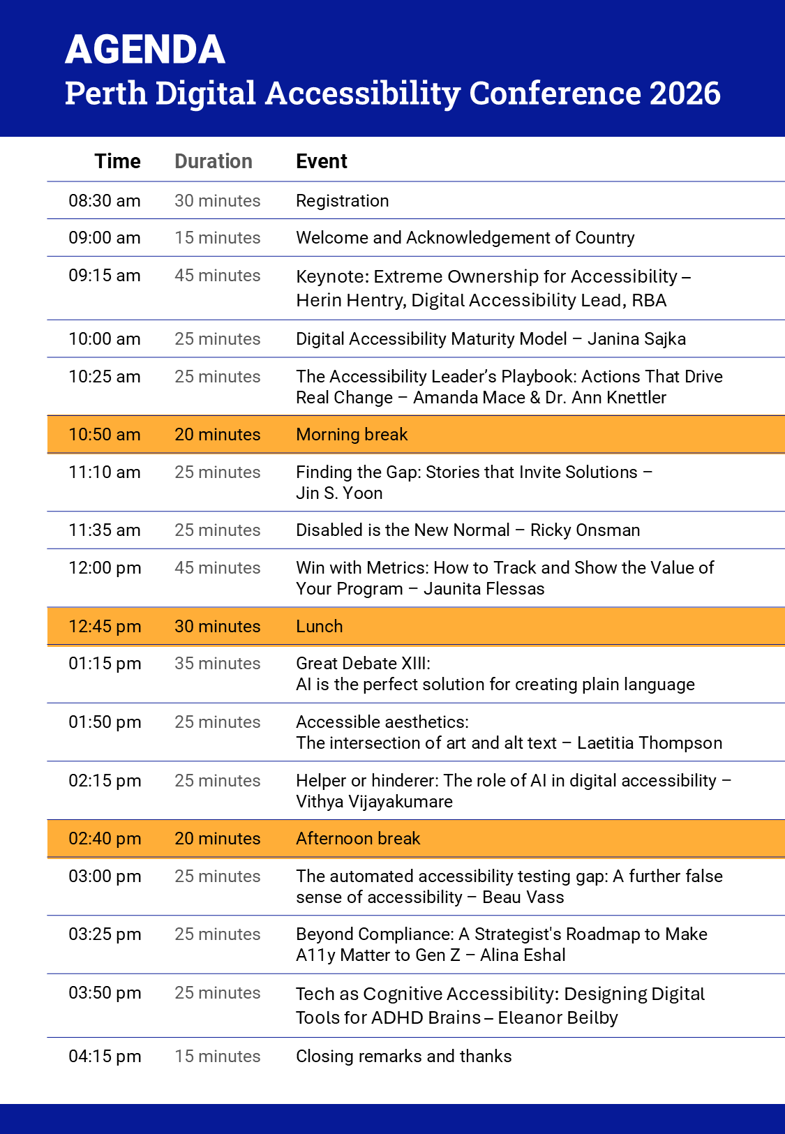 PDAC 2026 Agenda is now available! – Perth Digital A11y Group