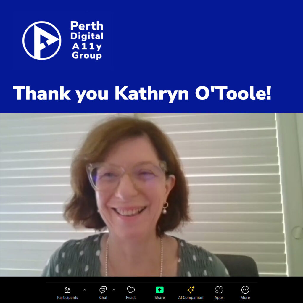 "Thank you" poster for Kathryn O'Toole for her informative session in March 2026